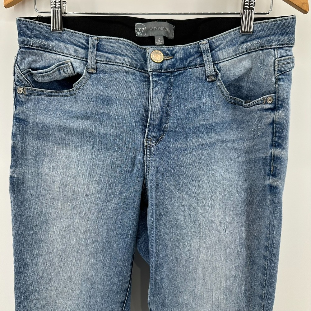 Wit & Wisdom Jeans Womens 10 Blue Denim Ab Solution Stretch Skinny Ankle Classic